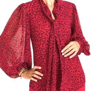 Chico’s Red Leopard Print blouse